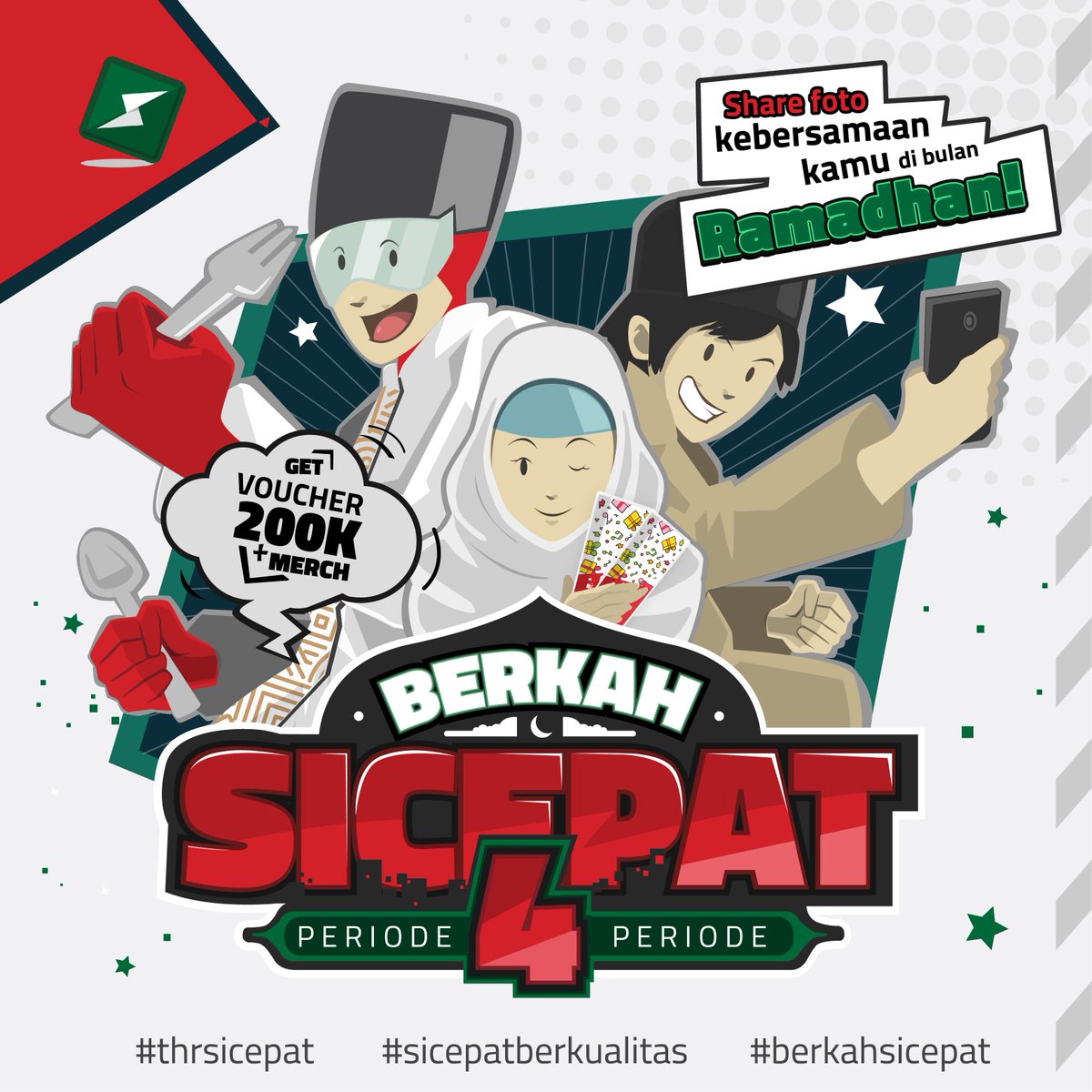 sicepat_ekspres's tweet photo. Saatnya periode terakhir kita bagi-bagi THR SiCepat di bulan Ramadan, ada hadiah Voucher belanja Rp 200.000,- + Merchandise. Mau? Ikutin caranya ya..
Follow IG @sicepat_ekspres untuk info lebih lanjut!
#THRSICEPAT #periode4 #berkahsicepat #sicepatberkualitas #sicepatekspres https://t.co/R1iRuWsLeo