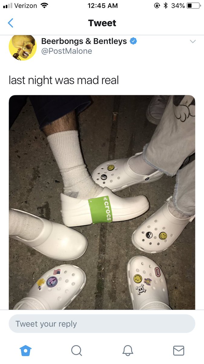 fake post malone crocs