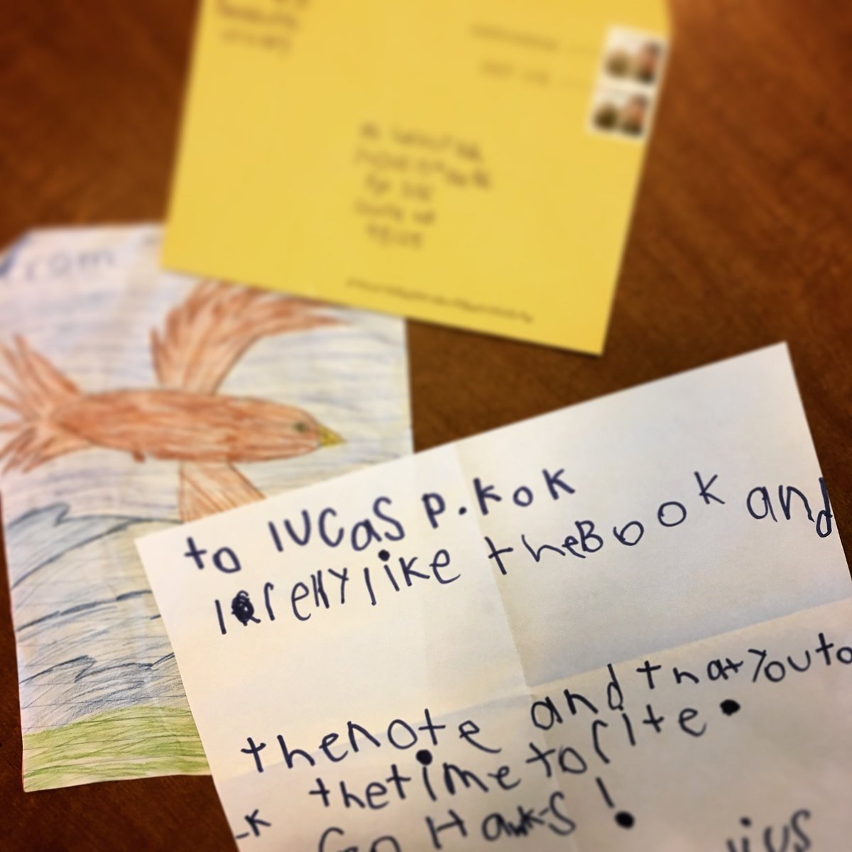 lucaspkok's tweet photo. Just received the first piece of INTERNATIONAL fan mail from a nice young man in Abbotsford, BC. Not sure how he got my home address. 🤔☺️#taimatheseahawk #gohawks https://t.co/CiMFxA67mc