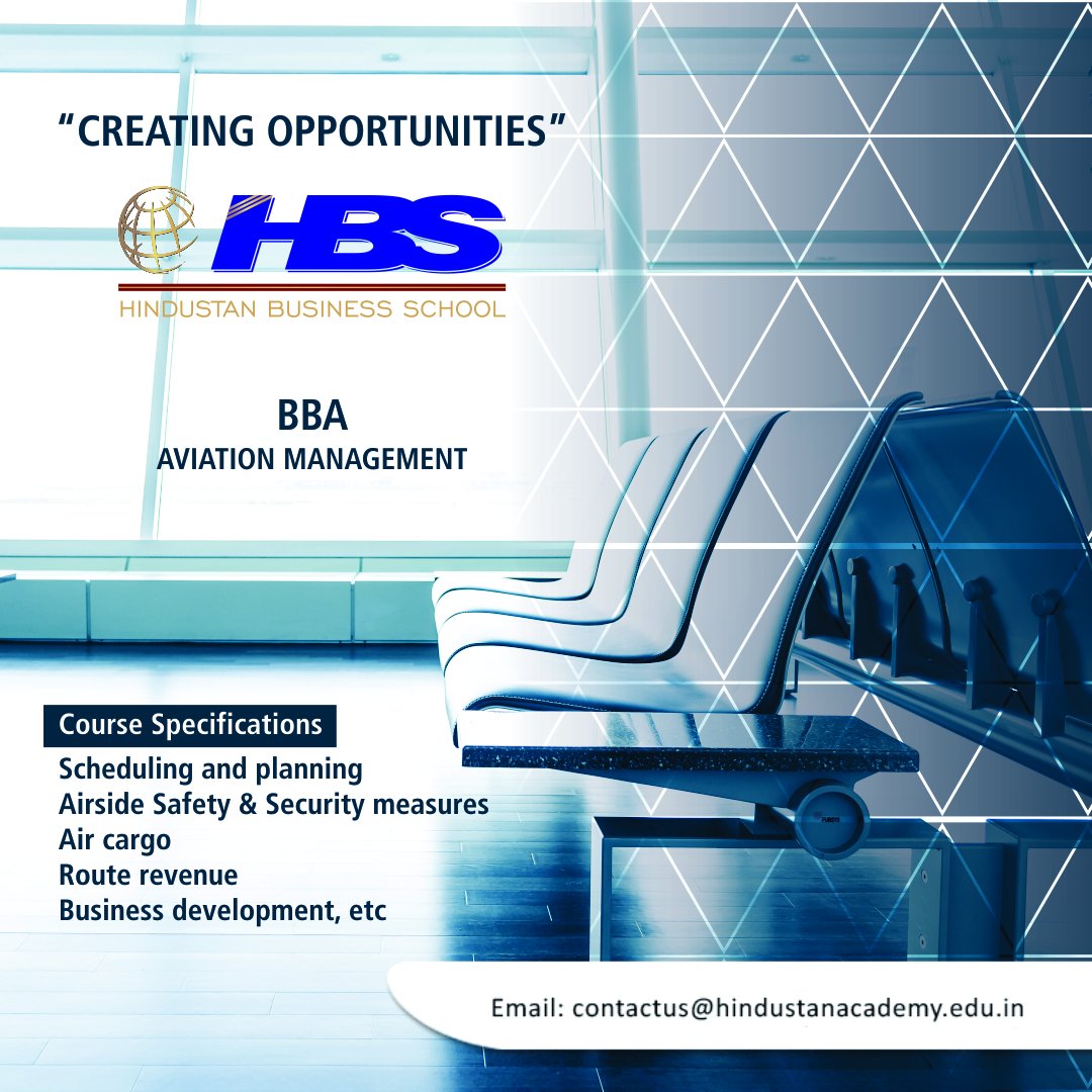 hindustanacade's tweet photo. The Bachelor of business administration in aviation is designed to emphasize the application of modern management concepts, methods, tools within an aviation context.
 https://t.co/kHIVXw78jb
           
#Bangalore #bbaaviation #hindustanacademy https://t.co/OxIskRlVPY