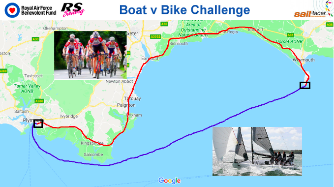 sailrace's tweet photo. #RAFBoatvBike live SailRacer GPS tracking form Tuesday 0900 - https://t.co/uPfTvXmMQL @RSsailingInt @RAFBF Boat v Bike Challenge @CamTweedleSail https://t.co/t0yu6zzMzV