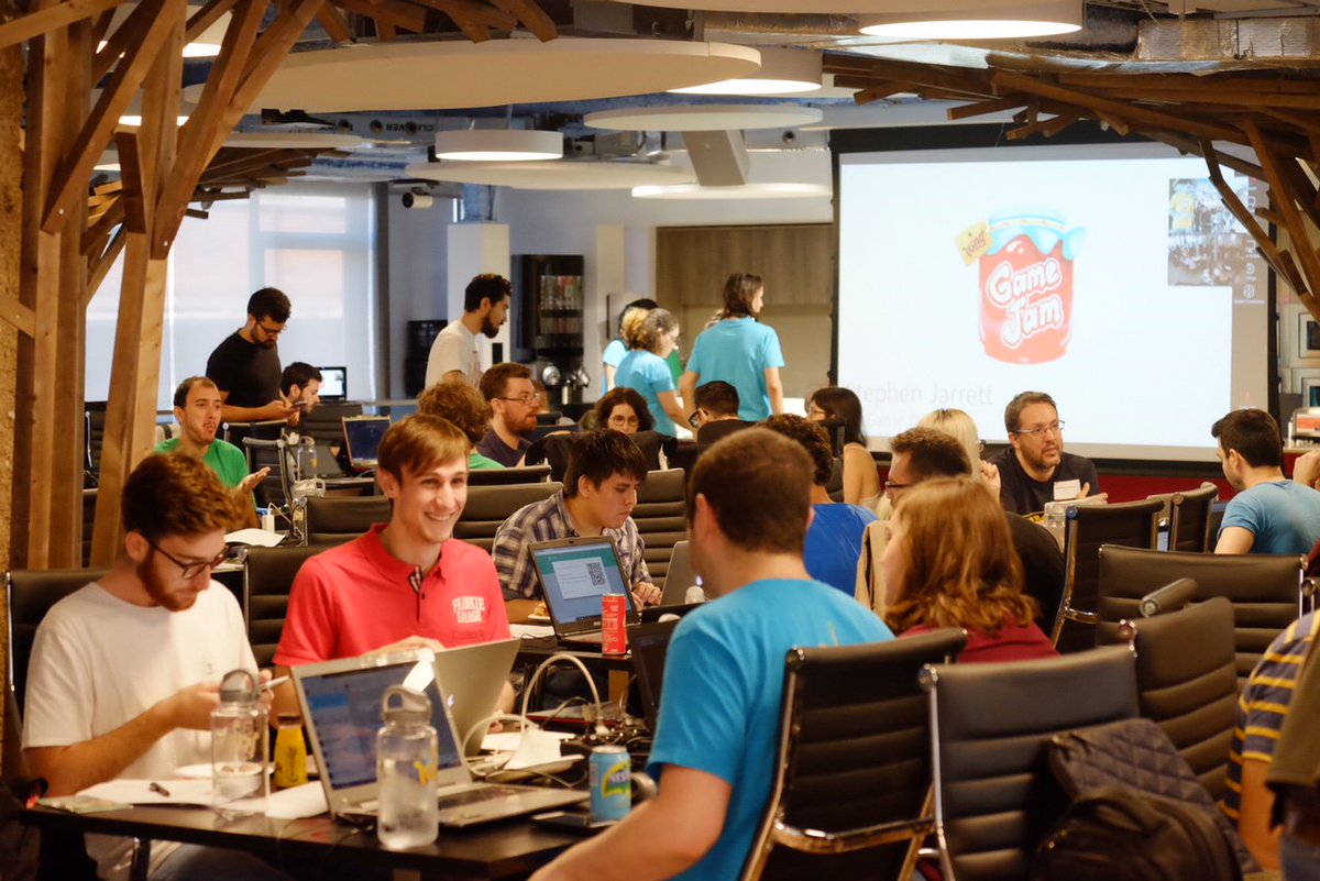 King_Games's tweet photo. Thank you to the 32 teams of super-talented individuals who took part in the King GameJam in Barcelona, London &amp; Stockholm over the weekend, and to King's Stephen Jarrett who emceed. We’ll be announcing the winners at the awards ceremony on the 19 June! #KingGameJam #LifeatKing https://t.co/0BZxcJhJsX