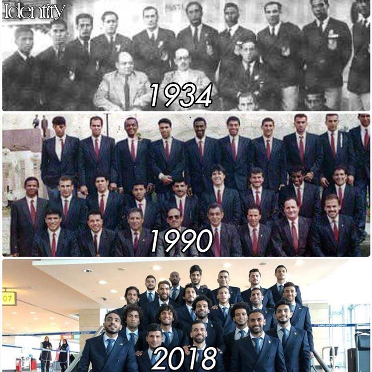 NaddStrauss's tweet photo. Our gentlemen through time in #WorldCup❤️❤️🔝🇪🇬🇪🇬 :
Italy, 1934
Italy, 1990
Russia, 2018 https://t.co/RjJdLZo825