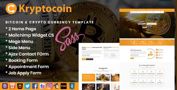 DesignUnlock's tweet image. Kryptocoin Bitcoin &amp;amp; Crypto Currency Template on #EnvatoMarket #themeforest Build with #sass goo.gl/cWAfCd
