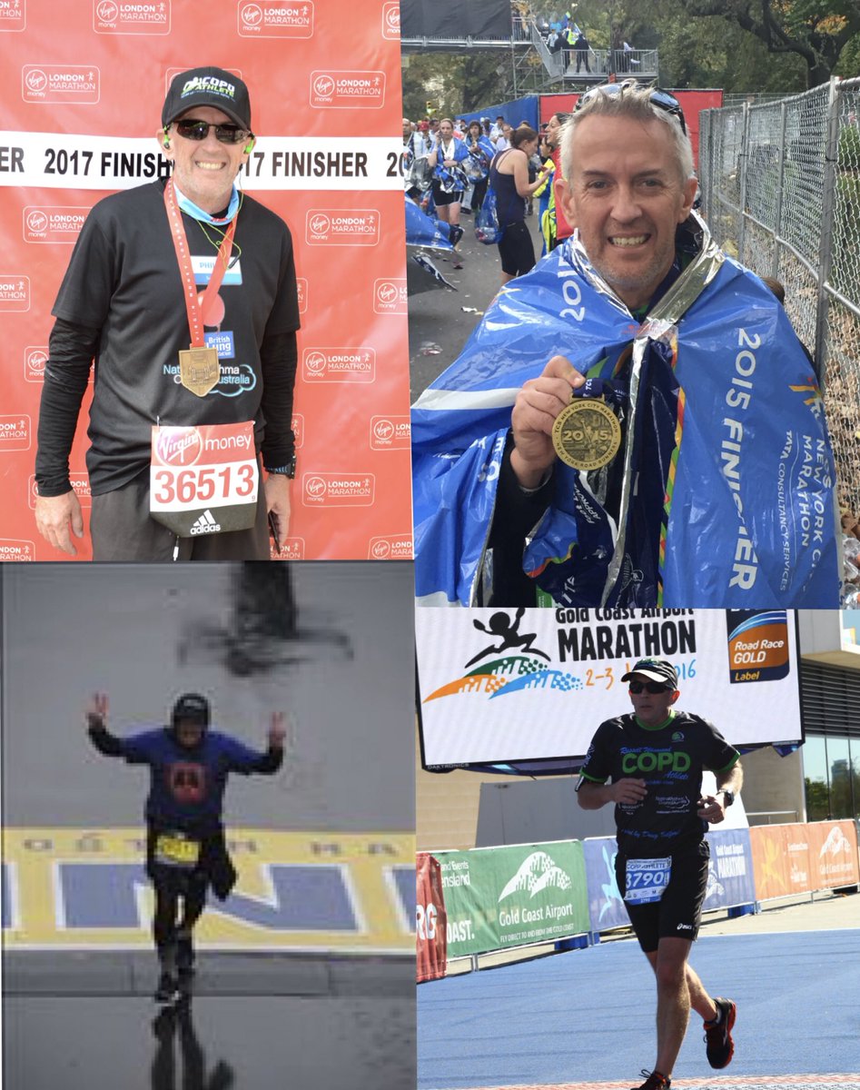 russwinn66's tweet image. @LondonMarathon ✅.            @nycmarathon ✅.                    @bostonmarathon ✅.                @GCMarathon ✅.              Not bad for someone with 30% lung function! Pulmonary Rehab works!#COPD #pulmonaryrehabweekuk
