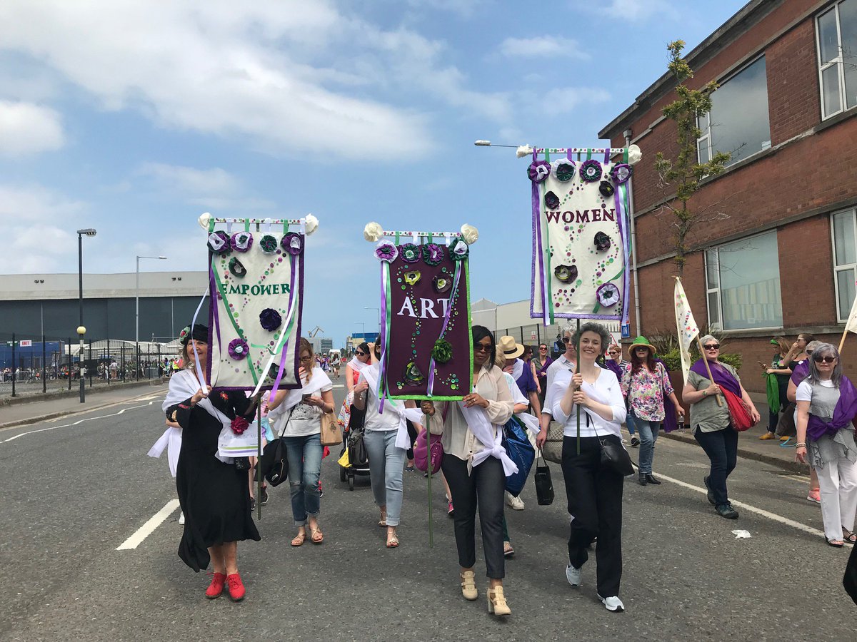 ArtsCouncilNI's tweet photo. We had a wonderful time on Sunday being part of #PROCESSIONSBelfast celebrating 100 years of womenโs suffrage. A fantastic event organised by @processions2018, @artichoketrust and @1418NOW, and supported by the Arts Councilโs #NationalLottery funds and @belfastcc https://t.co/CjZgciQ4Uf