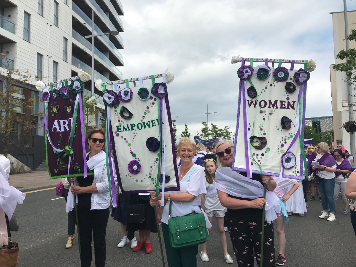ArtsCouncilNI's tweet photo. We had a wonderful time on Sunday being part of #PROCESSIONSBelfast celebrating 100 years of womenโs suffrage. A fantastic event organised by @processions2018, @artichoketrust and @1418NOW, and supported by the Arts Councilโs #NationalLottery funds and @belfastcc https://t.co/CjZgciQ4Uf