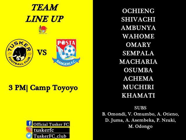 tusker_fc's tweet image. How Tusker line up this afternoon 💪🏽💪🏽
#POSTUS