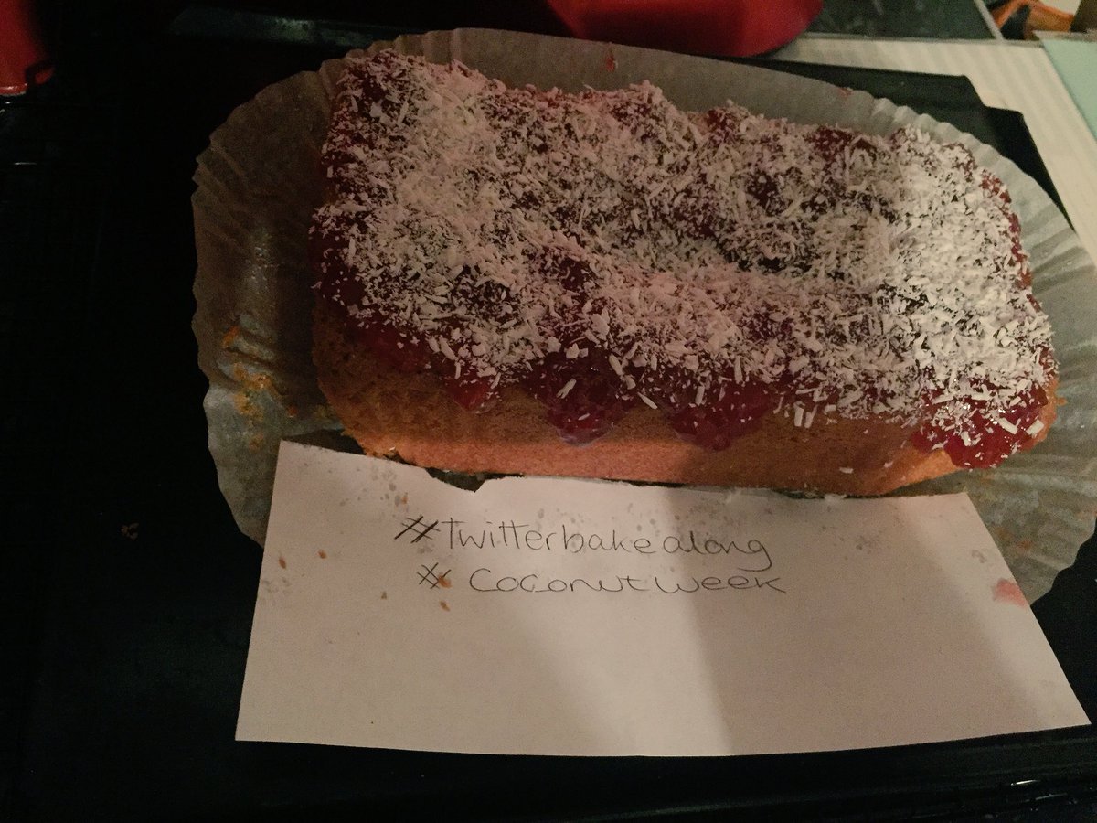 Sexyladi84Nicks's tweet photo. Forgot to upload last night my #TwitterBakeAlong is coconut sponge topped with jam and coconut @thebakingnanna1 @Rob_C_Allen #coconutweek https://t.co/C86vaTJFrQ