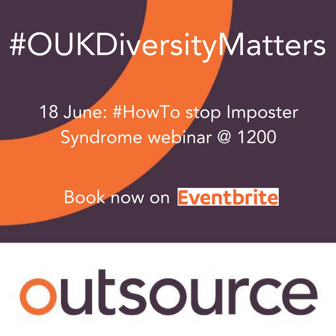 Outsourceuk's tweet photo. How to stop Imposter Syndrome: our next #HowTo webinar is next Mon 18 June at 1200. Join us: https://t.co/rWr81AP0rq #O https://t.co/TfXsD2kp5E