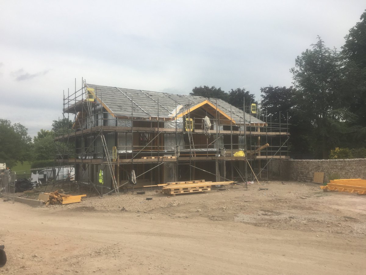 Buildakit's tweet photo. Completion of highly insulated #timberframe panel three bedroom house and two apartments for @HomesEgg. This construction was completed in just four days. Take a look at this incredible #ecohomes development at Viver Green, Hincaster. https://t.co/iJKQVVe41l