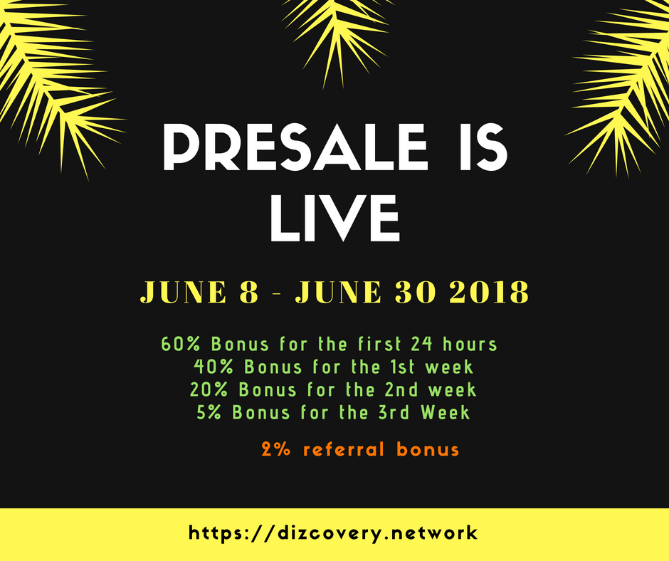 dizcoveryICO's tweet image. Don't Miss out on this amazing opportunity, get upto 40% bonus in tokens when you buy into our pre-ICO before Friday 15th June 2018 
#icoalert #icodrops #preICO  #dizcoveryICO