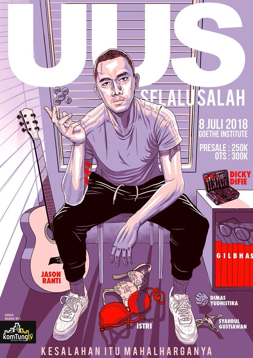 komtungTV's tweet photo. 8 JULI 2018!! #UusSelaluSalah - Stand up Comedy Special by @uusbiasaaja | w/ Istri, @jasonranti @Dim_zy @weitzsyahrul @gilbhas @DickyDifie | Goethe Institute, Jakarta | Presale: 250K, OTS: 300K | Kesalahan Itu Mahal Harganya.

Info: 
- @komtungTV 
- 085892000524 (Dimas) https://t.co/vsEtGrM7M0