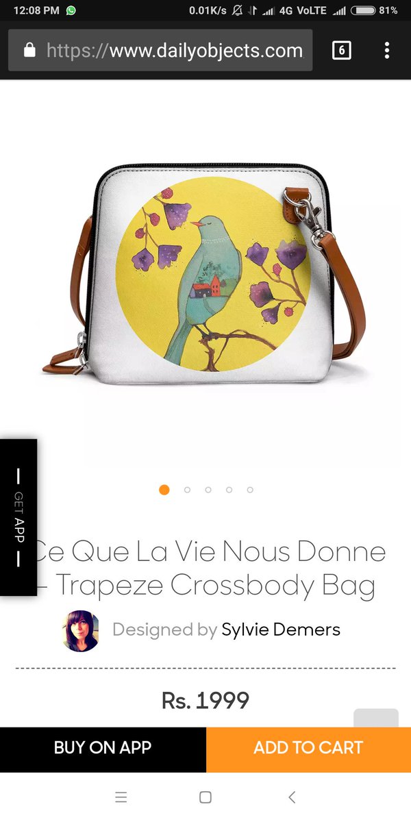 ankusaraswat14's tweet photo. @daily_objects Ans-> PRODUCT:- " Ce Que La Vie Nous Donne - Trapeze Crossbody Bag"
#DOFreeKicks
Join in
@ADITYAB6407
@ADITYAB6407
@blessedkamal
@bhelman9
@SanaTokre
@auk_sanejourno
@salia_fernandes
@padmajaanu https://t.co/rWmXZWqNeb