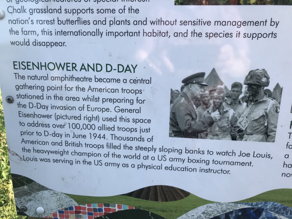 AlastairBruce_'s tweet photo. This is amphitheater at #Matterley where #Eisenhower addressed @USArmy @BritishArmy @CanadianArmy & other troops before #DDay in 1944 - farmed by my brother now, may be worth visit 1day from @TaxiCharity with UK #Veterans of 2WW - maybe field a #boxing match to remember #JoeLewis https://t.co/oInM4pg2aJ