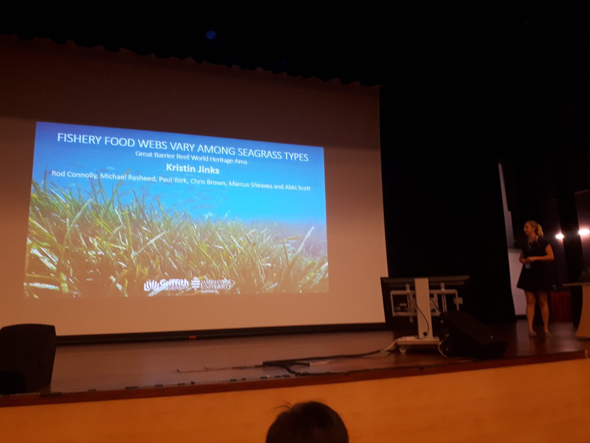 Hearing about #seagrass food webs in the #GreatBarrierReef from @KristinJinks @ConnollyLab. @ISBW2018 #ISBW13 #WSC2018