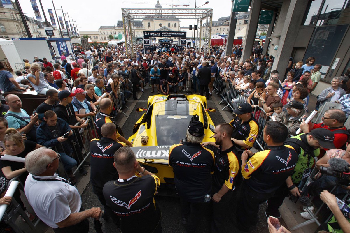 CorvetteRacing's tweet photo. Scenes from #LeMans24, Sunday Scrutineering Edition Pt 2. Glad we went thru then and not today 🌧️ #Corvette #C7R #France #Merci #LeMans #ThankYou https://t.co/5rrBrhtf3R