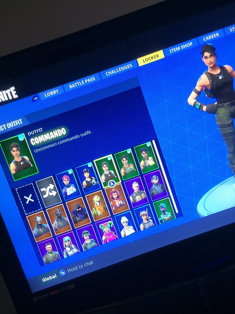 Qouul1's tweet photo. Fortnite account. Trading for either nog ops, red nosed raider, gingerbread girl/boy, w red knight/ power chord. Lvl 87 6-7 blockbuster challenges, max battlepass https://t.co/LuyXsGGQWk