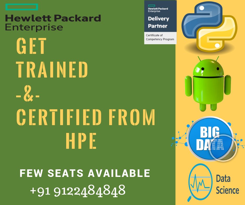 engineer_gone's tweet image. RT @GVS_technosoft: #HPECertification
Get HPE certified training for Python, Android, BigData and DataScience from HPE Industry Leaders.
Register Now and get HPE Certified
bit.ly/2KYk2Yg
#Python #AndroidDev #Hadoop #DataScience #BigData #Machin…
