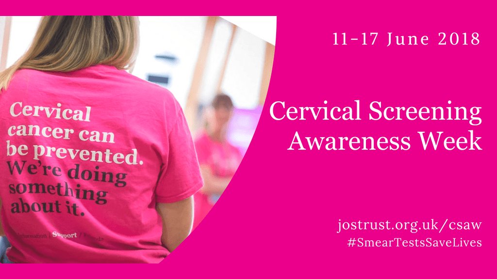NHSEngland's tweet photo. Today sees the start of #CervicalScreeningAwarenessWeek ... 
The week aims to highlight the importance of regular cervical screening for women’s health as #SmearTestsSaveLives 
Find out more: https://t.co/9tRzOiYX7M  
@JoTrust https://t.co/3Et8DuJ5pa