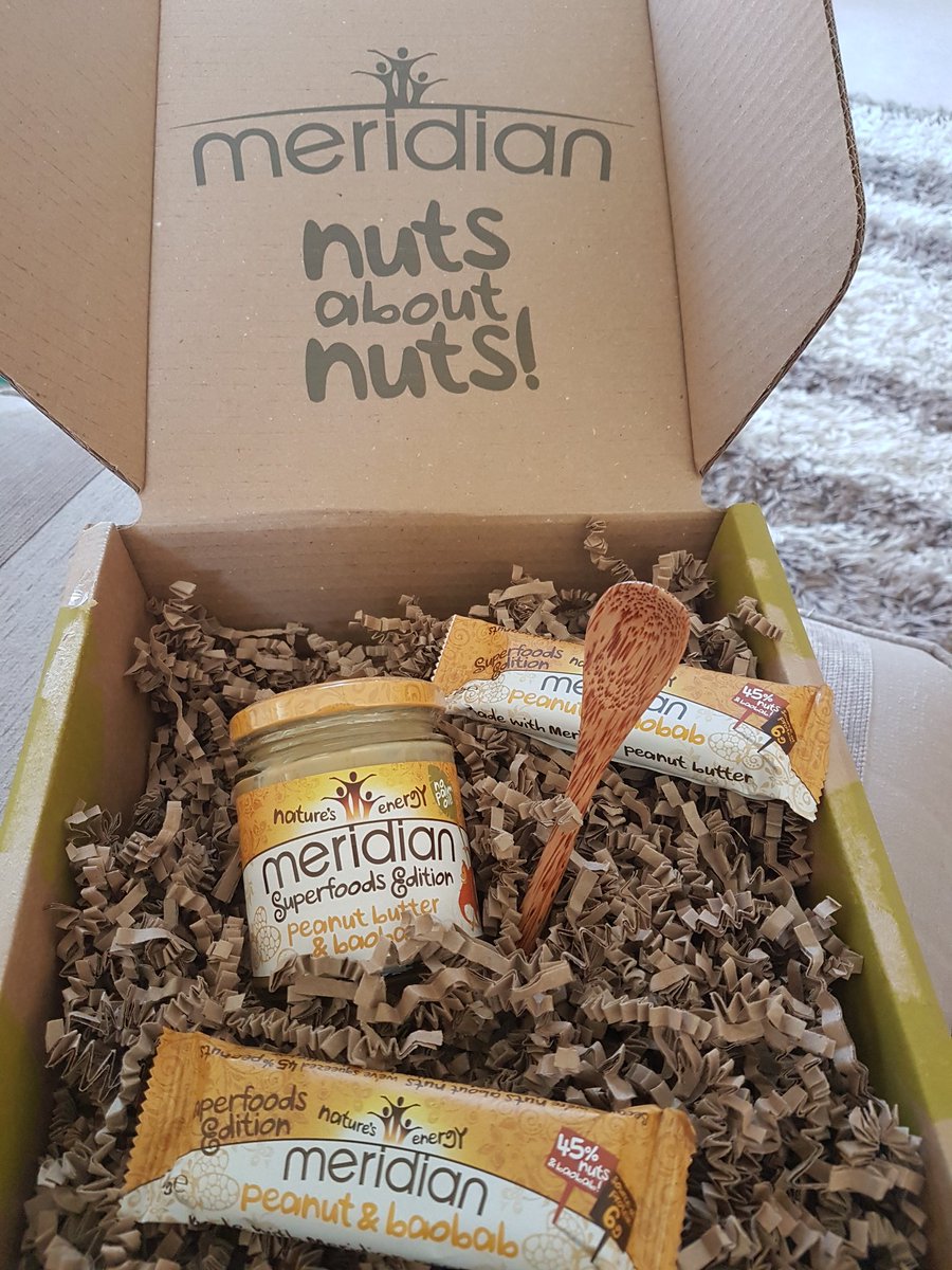SoniaSamuels's tweet photo. No time to be baobab-ling on. Time to get tasting the new @MeridianFoods superfood flavour! 👌😜#nutsaboutnuts https://t.co/p9xlL578YK