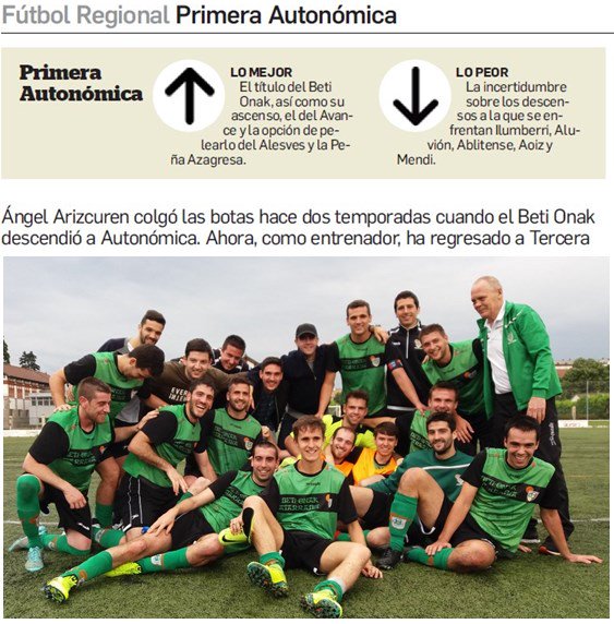 beti_onak's tweet photo. Artículo de hoy en Diario de Navarra tras el Campeonato de Primera Autonómica 2017-2018. https://t.co/1MpQdSy21W