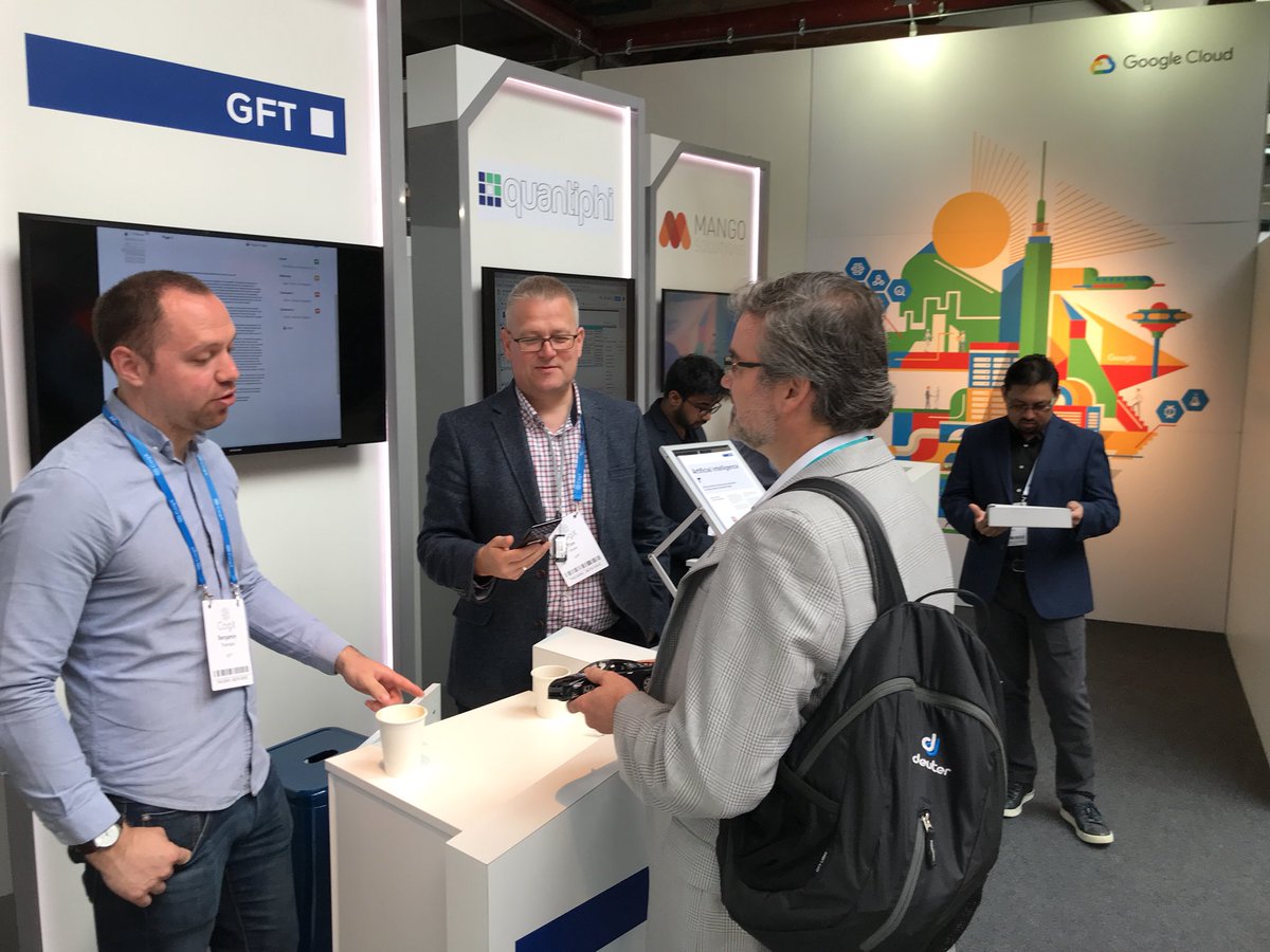 RichardMV37's tweet photo. At the GFT stand in google cloud pavilion at #cogx18 https://t.co/o0HndFNIOo