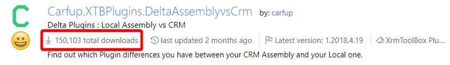Clement0livier's tweet image. Just reached 150k downloads on my #Xrmtoolbox plugin &quot;Delta Plugins : Local Assembly vs CRM&quot;. It might not seems that big, but it is for me ! Thanks everyone for you support and @TanguyTOUZARD for your great tool ! #MSDYN365