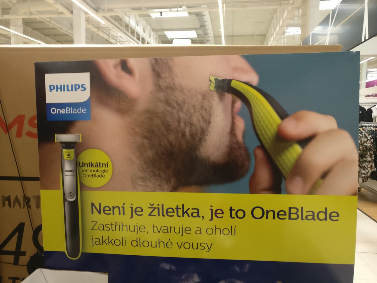 kasikp's tweet photo. Buď nějaký meta-lingvistický, nebo divný překlad, nebo chybí písmenko. #oneblade #notjustmarketing https://t.co/umTvmgkytj
