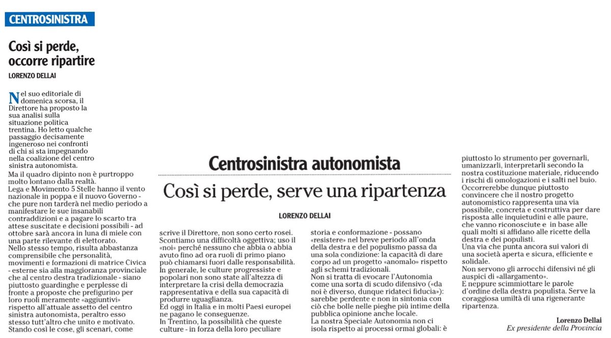 VFravezzi's tweet photo. Letture dell'ultimo fine settimana politico
#VittorioFravezzi #Fravezzi #Provinciali #Politica https://t.co/t6jn8LHaWG