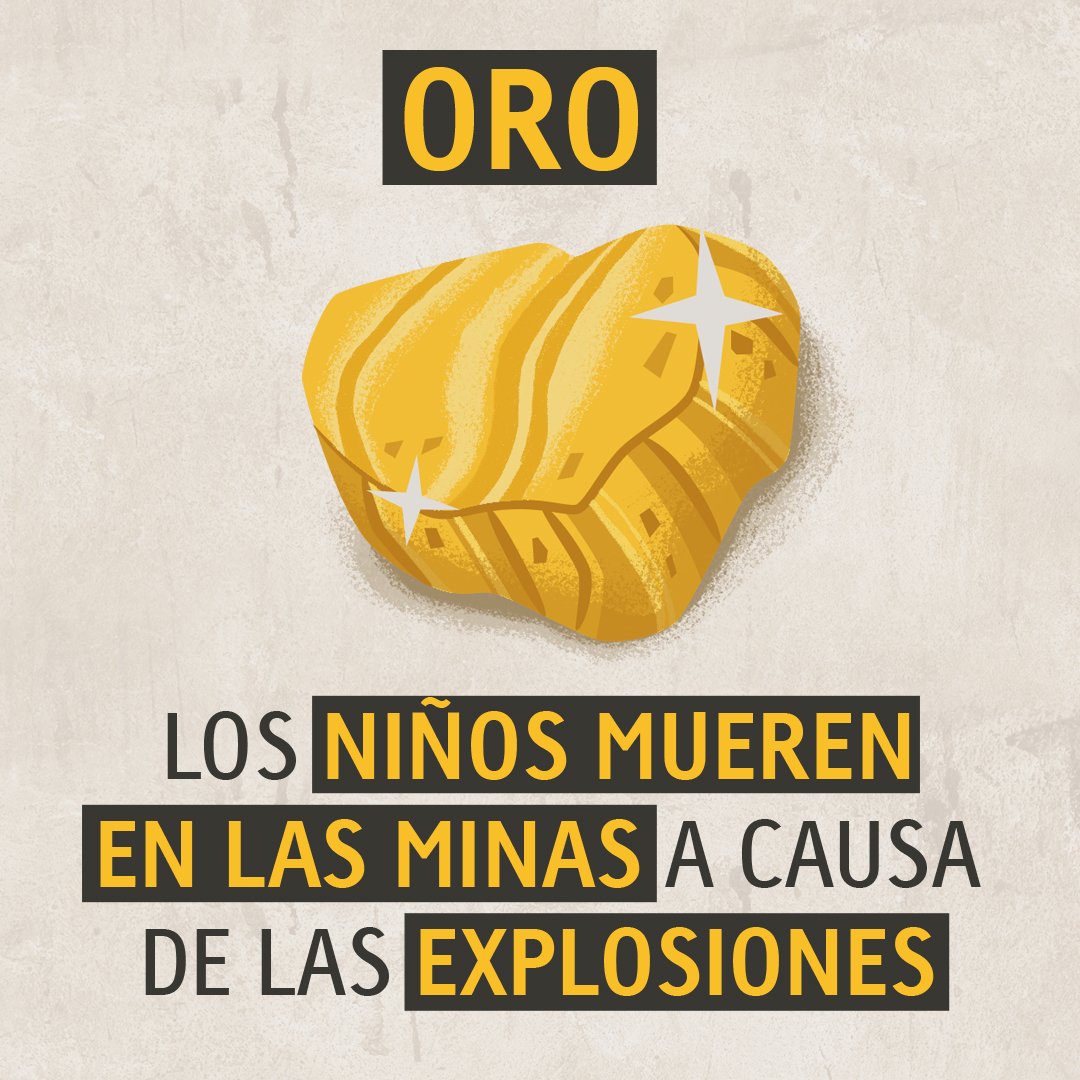compassionES's tweet photo. #Oro. Los #niños sufren el riesgo de morir en las minas a causa de las explosiones que provocan el hundimiento de las galerías o de trozos de roca

Tú puedes ayudar a detener el #TrabajoInfantil antes de que empiece https://t.co/F9yRr9u27I

#compassionespaña #RompiendoLasCadenas https://t.co/qXX1hJjGvc