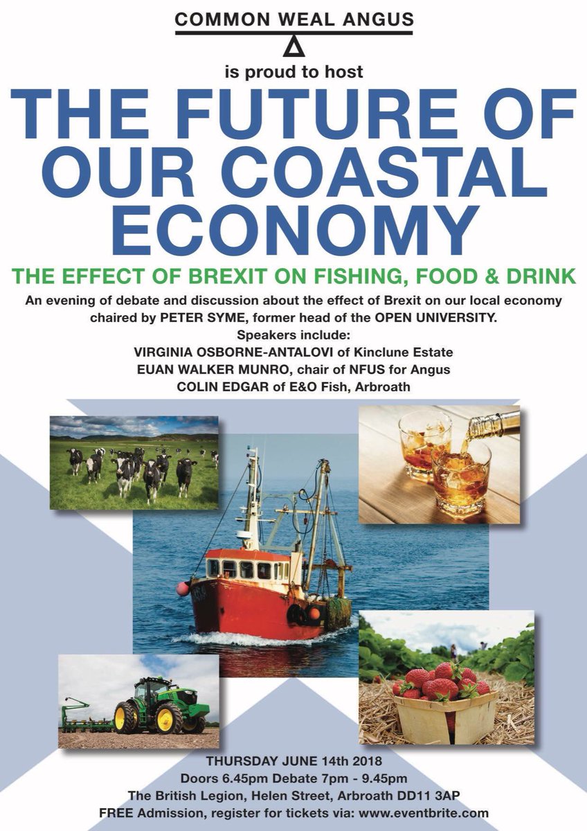 Join the Brexit debate on Thursday evening at this event in Arbroath on the potential effect on the fishing, food and drink industries. bit.ly/2JrDO1o