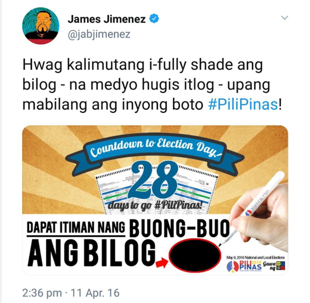 rgmmju's tweet photo. @SilentNoMorePH
Ipakita mo ang Comelec guideline na 25% shading at kung ito ay naipamahagi at naipaalam sa mga botante bago ang eleksyon, tulad ng ginawa dito ni James Jimenez.
@COMELEC #VPRecount @SCPh_PIO #BabaeAko #JoinTheResistance #Kalayaan2018 https://t.co/MEhJLTpbsk