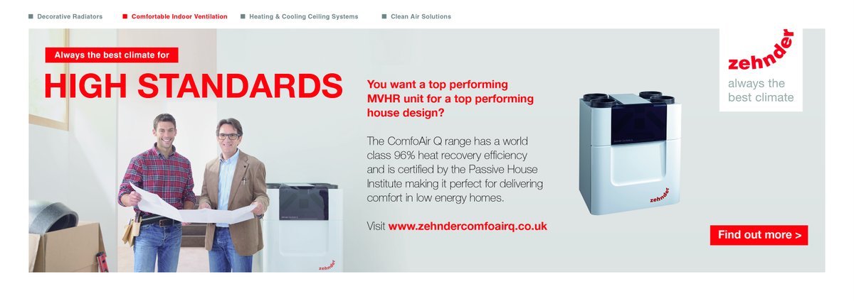 With 96% heat recovery efficiency it's no wonder Passive Haus designers love ComfoAir Q bit.ly/29872iv #IAQCleanAirDay #CleanAirDay