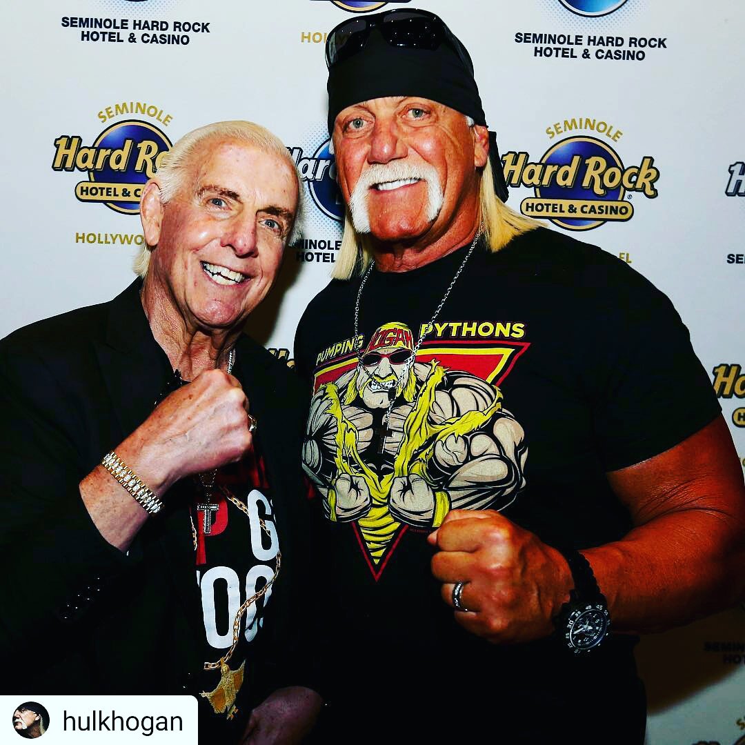 JasonMurilloNY's tweet photo. Two of the Greatest Professional Wrestlers Ever Period!
@hulkhogan @ricflairnatureboy 
#icons #greatestofalltime #legends #immortals #wcw #wwf #wwe #nwa #awa #wwwf #nitro #raw #wrestlemania #mychildhood #ricflair #hulkhogan #hulkamania #hulkamanic #nwo #worldchampions #myheros https://t.co/F6sBP6etML