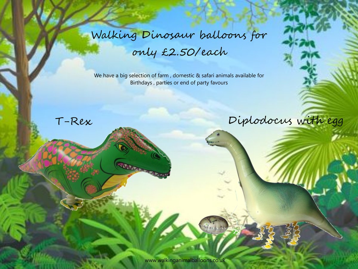 animalballoon's tweet photo. Dinosaur Walking Balloons great for parties or to give away as favours! #Trex #dinosaur #party #dinoparty #boysparty #dinosaurlove #balloons #balloonsthatwalk #airwalker #airwalkers https://t.co/lLfszyGFJJ