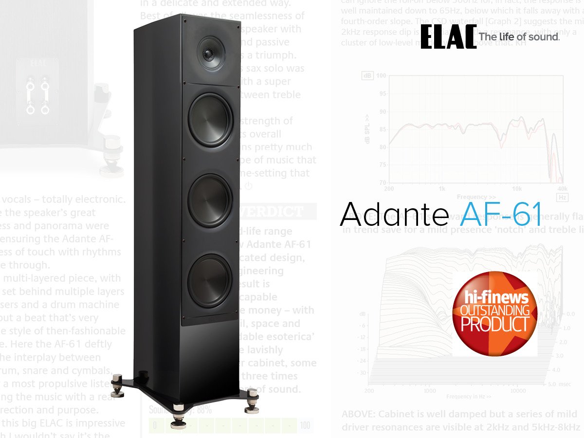 HiFiNetworkLtd's tweet photo. #ELAC Adante AF-61 - @HiFiNewsmag Outstanding Product
“... a highly sophisticated design, with ingenious engineering in evidence. The result is an extraordinarily capable floorstander for the money -  with power, poise, detail, space and rhythm.”
https://t.co/QEox4uLqoO https://t.co/8dKHhDMyH1