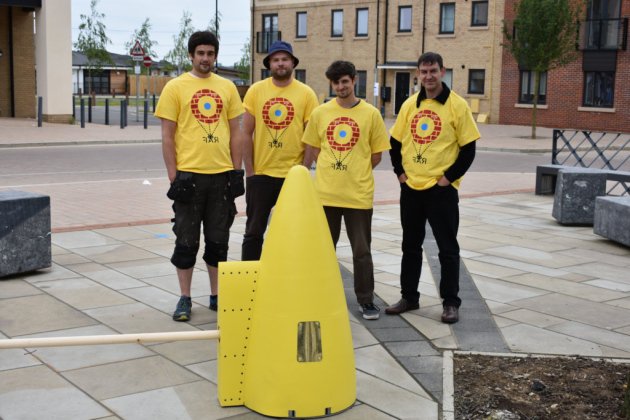 Monument to Biggleswade UFO hoax - read about the latest in our Art in Kings Reach project in the Comet <a href="/kingsreachart/">Art In King's Reach</a> thecomet.net/news/biggleswa…