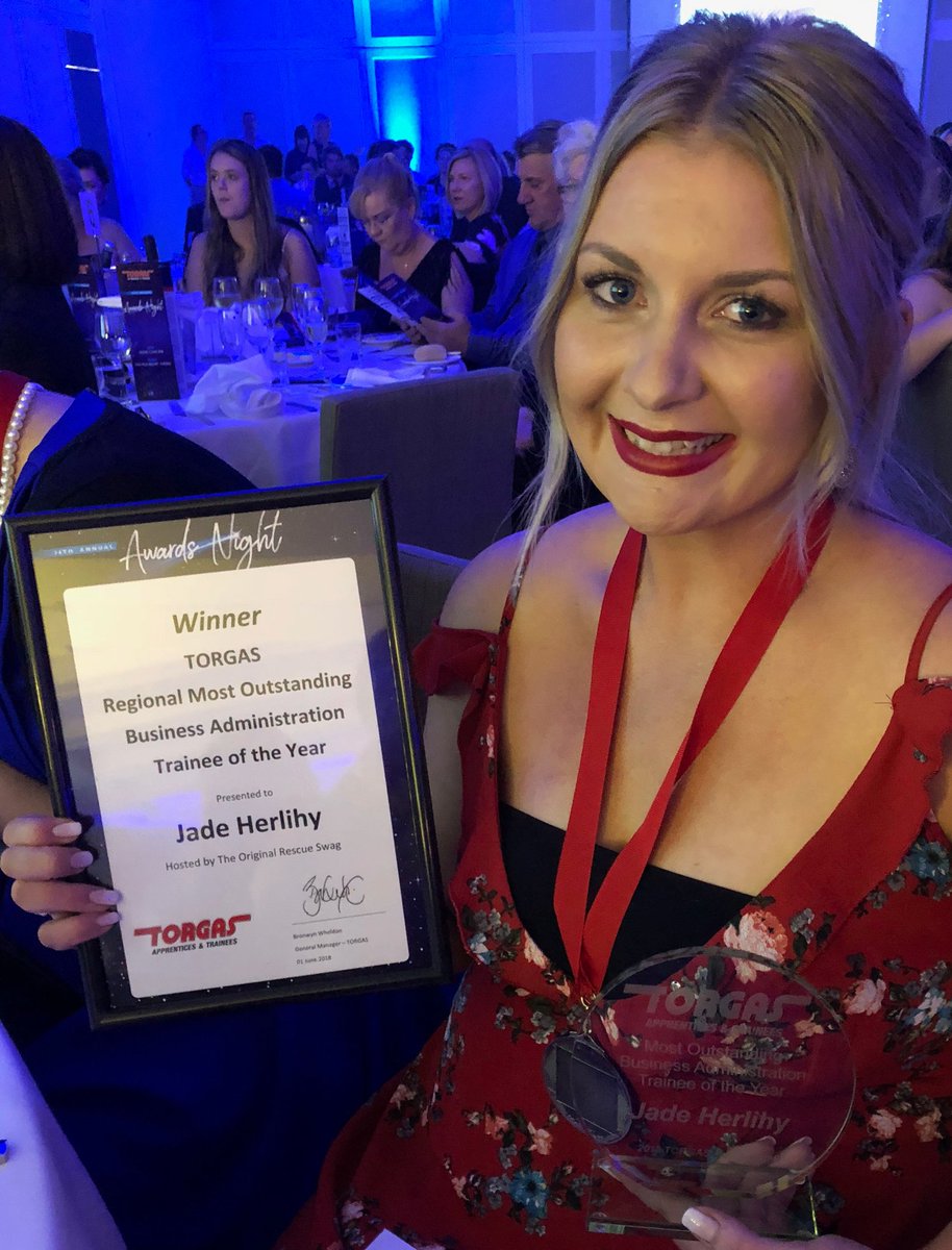 RescueSwag's tweet photo. We have a winner!!!
@RescueSwag trainee, Jade Herlihy won her nominated category, ‘Regional Most Outstanding Business Trainee of the Year’...then taking out the overall ‘TORGAS Trainee of the Year’ award competing against state-wide trainees. 
Well done Jade! #rescueswag #torgas https://t.co/MRm7HR3Sf4