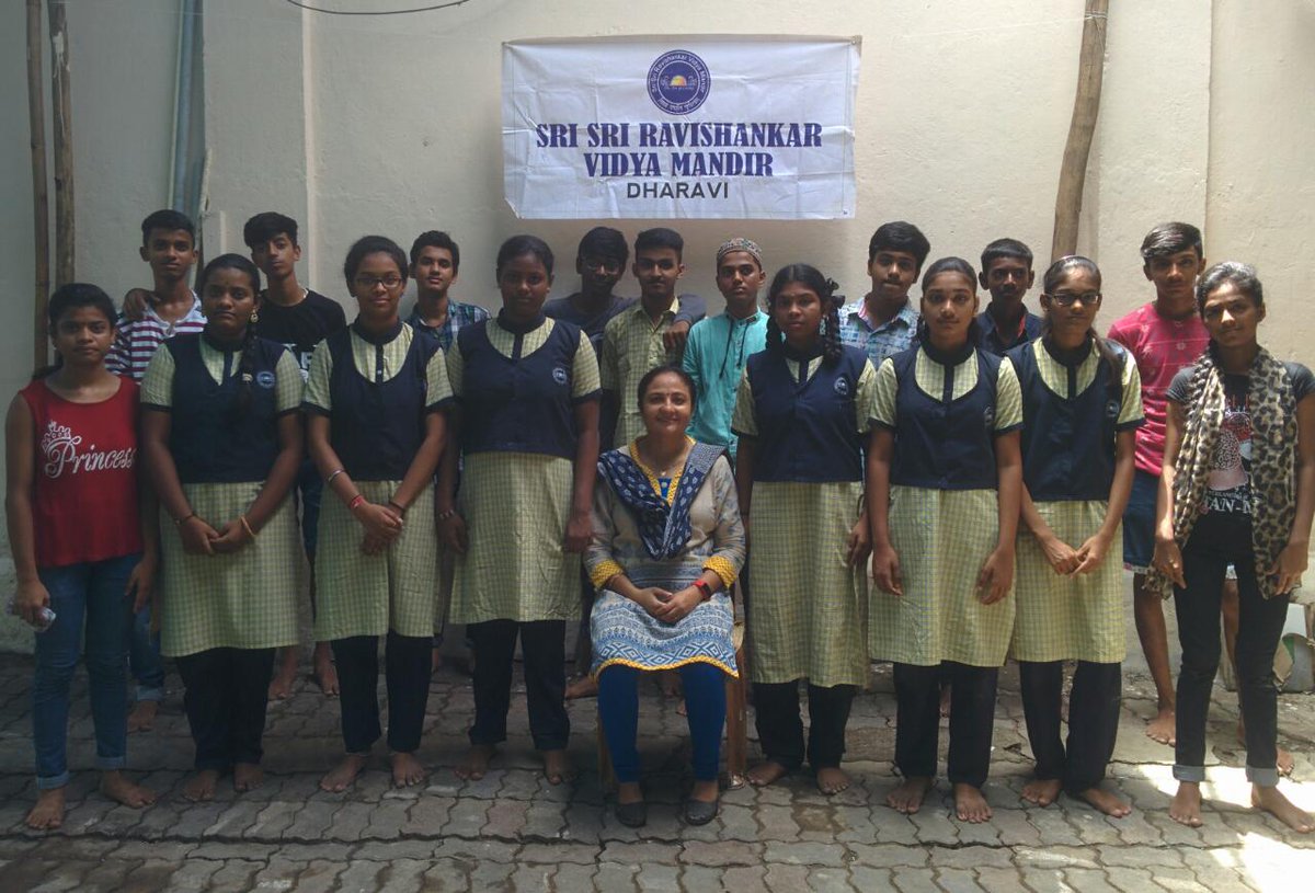 RashminPulekar's tweet photo. Starting a new hashtag #AOLatWork . Here is the first update!! @ArtofLiving school in Dharavi proudly announces that for 5th consecutive time we have  achieved 100% results in the SSC Exams. @ssrvm https://t.co/eczmB9M3FQ