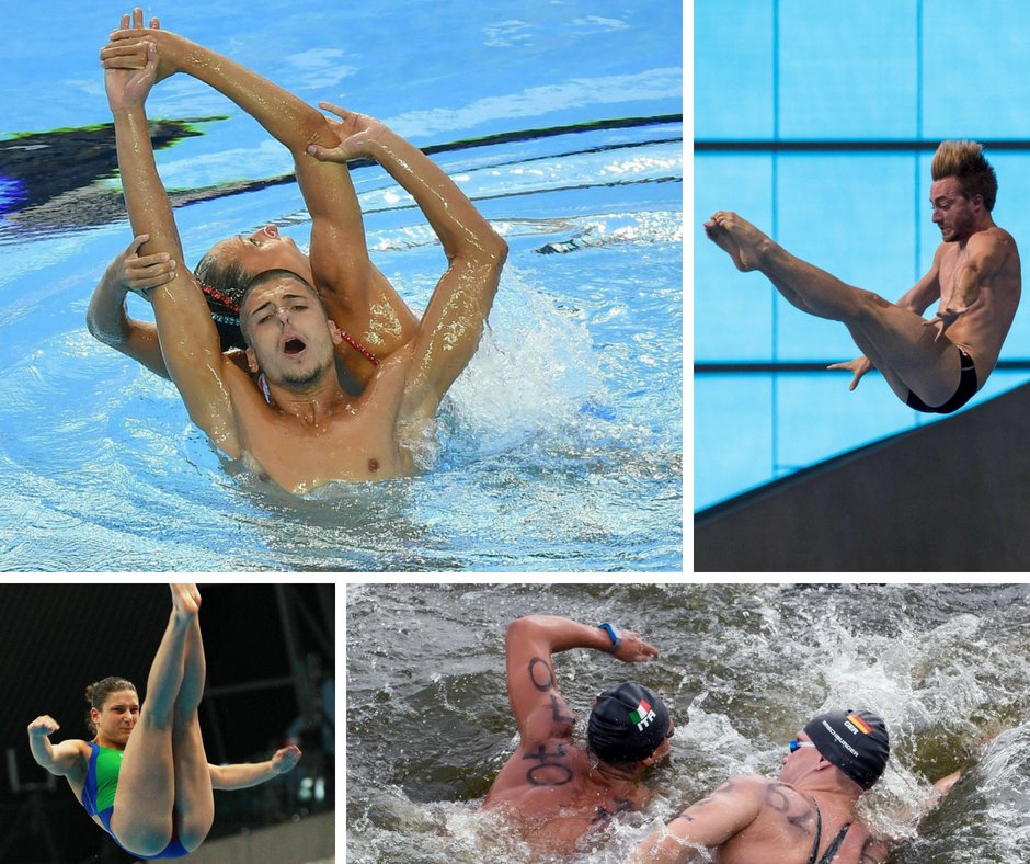 Coninews's tweet photo. Riflessi tricolore sull'acqua! 🇮🇹 🌊
🥇🥇 #MinisiniFlamini nel duo tech e free alle World Series di Los Angeles
🥈Mario #Sanzullo nella 10km alle World Series di Setubal
🥈@MaicolVerzotto e @bertocchi94 nel sincro misto in CdM a Wuhan
#ASWS18 #MSWS18 #DWC18 @FINOfficial_ https://t.co/mO3iWDLbEX