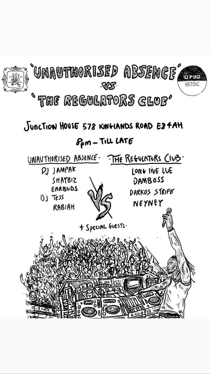 RegulatorsClub_'s tweet image. End of the month function? Don't worry we've got you! We're throwing something at @JunctionHouseE8 on the 28th - tickets £5iver via bit.ly/TRC28JUNE