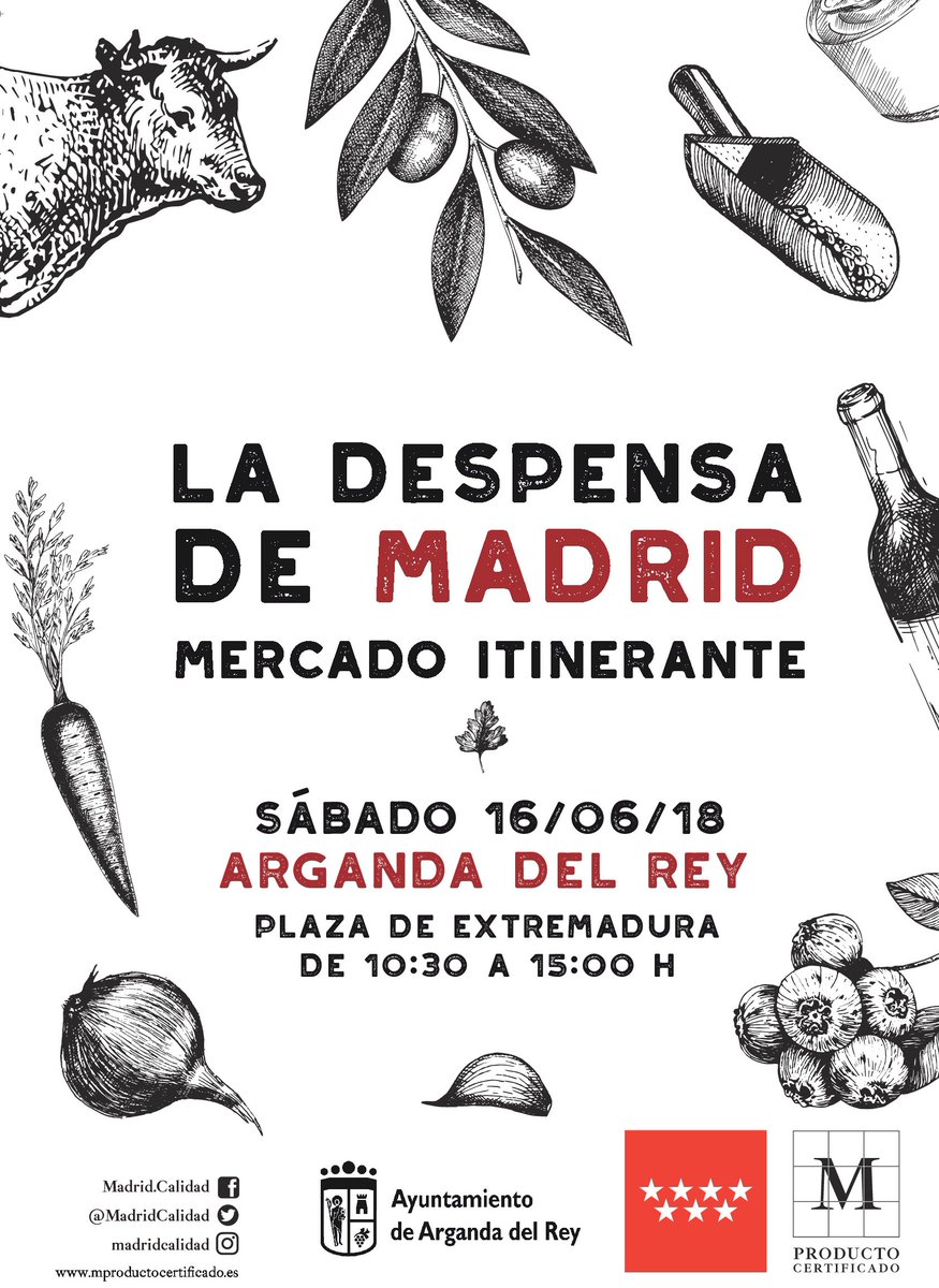 Arganda_Ayto's tweet image. El mercado itinerante de los alimentos de Madrid “La Despensa de Madrid” regresa a #Arganda el próximo sábado 16 de junio y estará instalado en la Plaza de Extremadura en horario de 10:30 a 15:00 horas
goo.gl/XfNinD