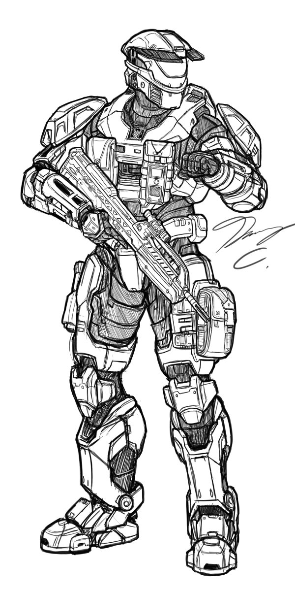 Halo 4 Spartan Drawing Halo 4 Spartan Drawing
