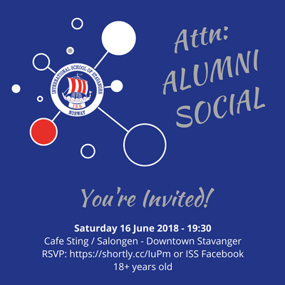 ISS/SAMS ALUMNI! We hope to see you this Saturday for our second alumni event of the year. #isstavanger #isstavangeralumni #VikingsPride