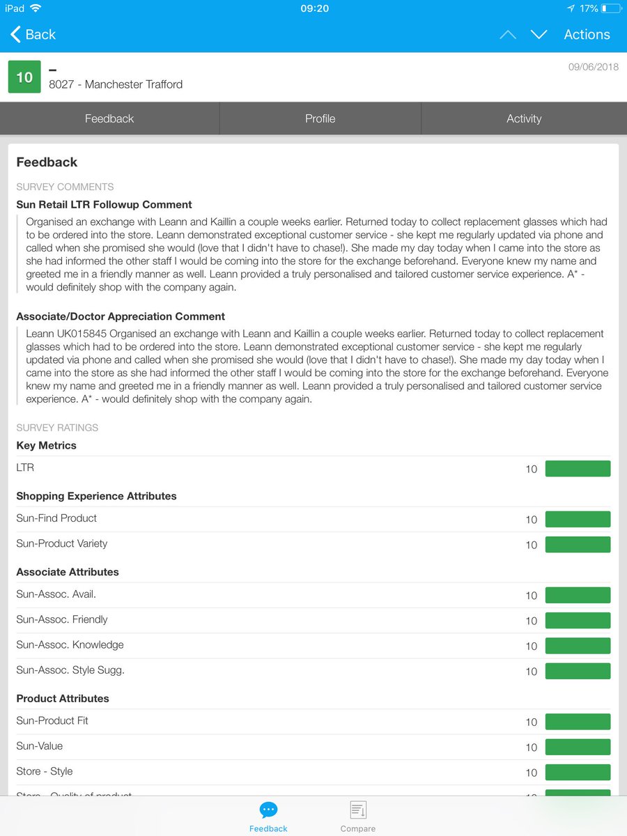 Exceptional Customer feedback for <a href="/BoothLeann/">Leann Booth</a> and Kailin!! Well Done Guys! <a href="/Sharneylouise17/">Sharney Wilson</a> <a href="/MariaWo81525747/">Maria Wong</a> <a href="/dempsey_keeley/">Keeley Dempsey</a>