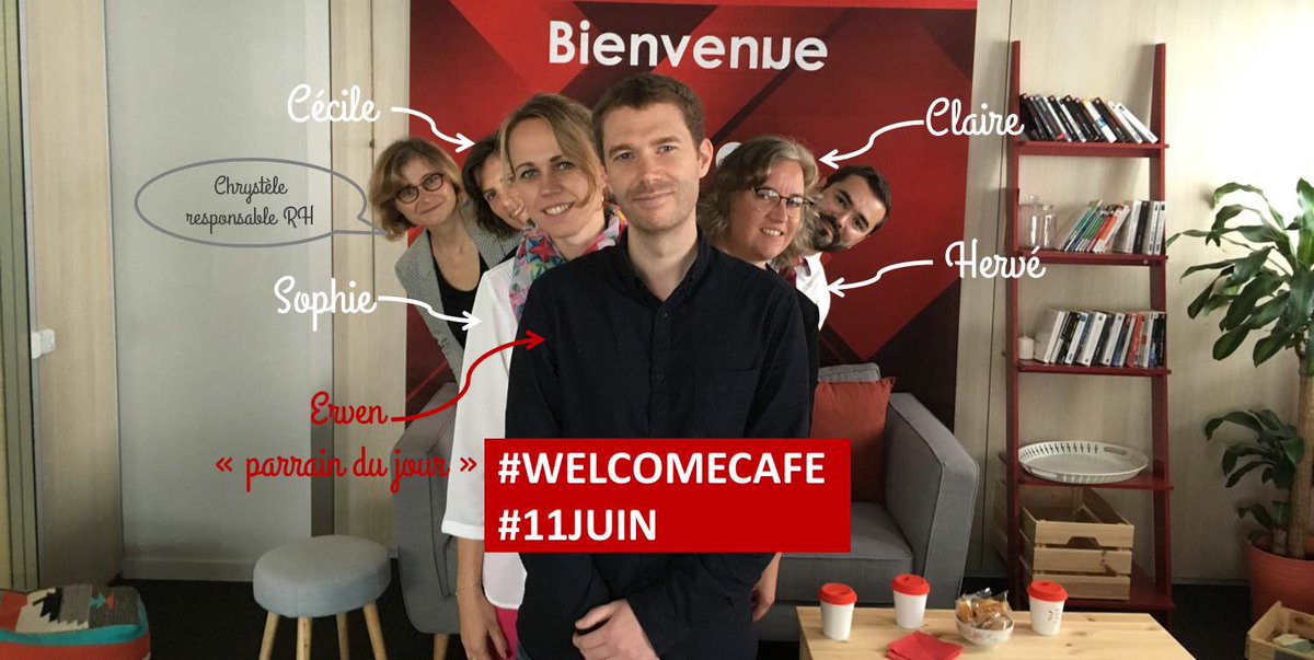 ChrysteleLe's tweet photo. #WelcomeCafe☕️✨ Bienvenue    Cécile, Sophie, Claire et Hervé #Recrues2018 @cmarkea #Merci Erven le parrain du jour qui a donné l'impulsion #MondayMotivation 💪 https://t.co/Ik4Bq6CjXT