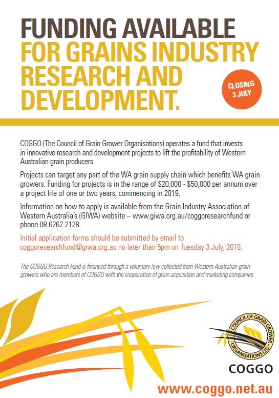 APPLICATIONS INVITED FOR NEW ROUND OF FUNDING closes 3rd July. Visit coggo.net.au/news?type=medi… for more information