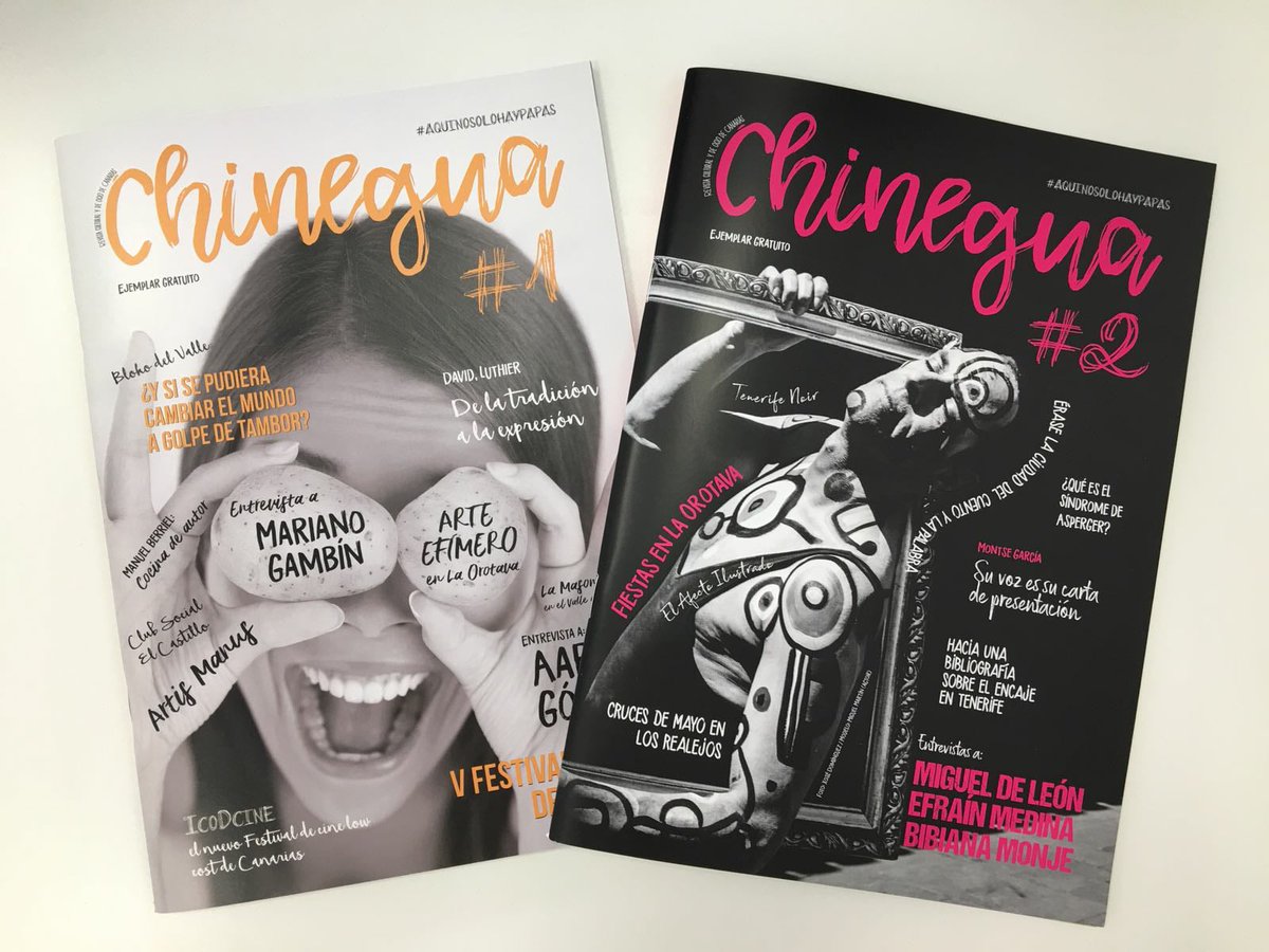 La segunda edición de <a href="/RevistaChinegua/">RevistaChinegua ●</a>, revista #cultural hecha en #Tenerife para #Canarias , ya está en fase de distribución. Estamos encantados de formar parte de este proyecto que apuesta por la #cultura canaria!
#aquínosolohaypapas