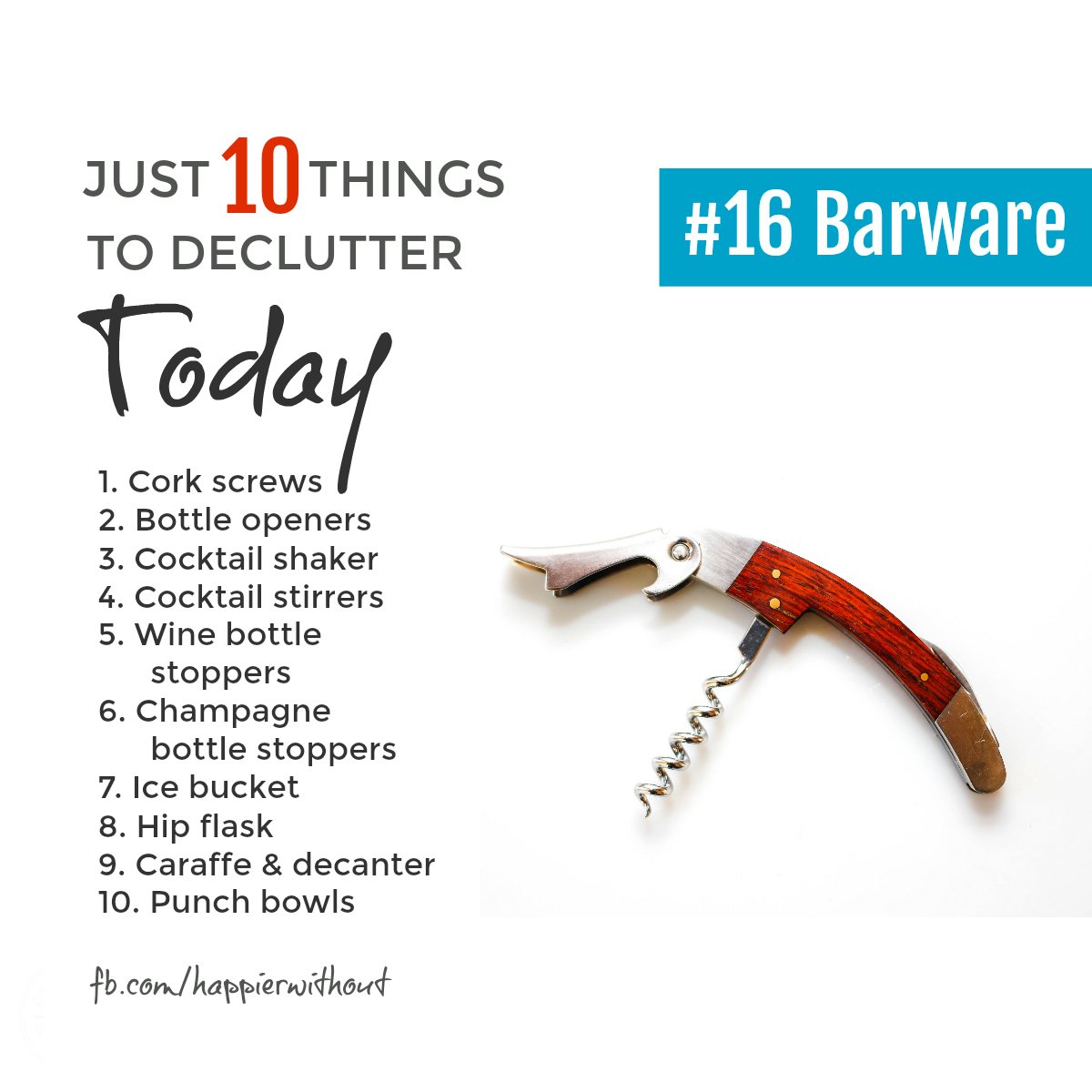 happierwithout's tweet image. How do we all end up with 10 dodgy corkscrews? None of which work.
Rather than one well made one that does. Let the rubbish ones go today ...

sloely.com/declutter-barw… #declutter #declutterdaily #declutterchallenge
